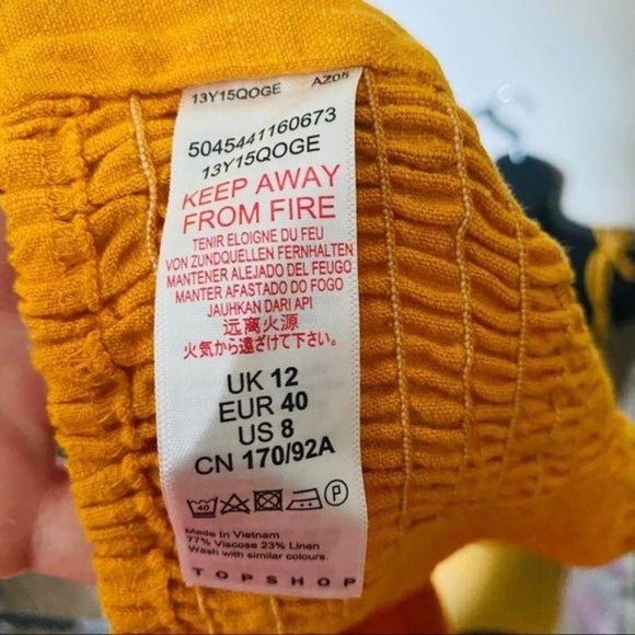 TOPSHOP NWT Yellow Bandeau Top Size 8 - Picture 5 of 7